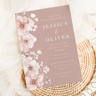 美しい赤面フラワー花びらゴージャス結婚ズ 招待状