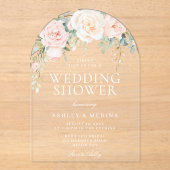 美しい赤面フローラウェディングシャワー アクリル招待状 (正面)
