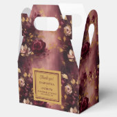 美しい赤面ブルゴーニュ金ゴールド結婚式の引き出物ボックス フェイバーボックス (オープン)