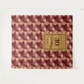 美しい赤面ブルゴーニュ金ゴールド30thバースデーバナー タペストリー (正面(横))