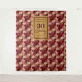 美しい赤面ブルゴーニュ金ゴールド30thバースデーバナー タペストリー (正面)