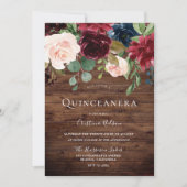 美しい赤面ブ素朴ルガンディキンセアニェラパーティー 招待状 (正面)