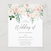 美しい赤面庭園の結婚式予算招待状 (正面)