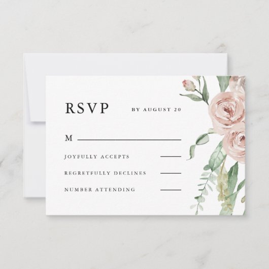 美しい赤面結婚フローラ 出欠カード (正面)