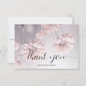 美しい赤面2ピンクデイジーありがとう サンキューカード (正面)