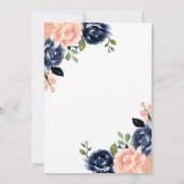 美しい赤面&ネイビーフラワーベビーシャワーブランチ 招待状 (裏面)