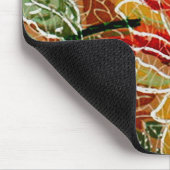 美しい赤黄色のヴィンテージフローラ壁紙 マウスパッド (コーナー)