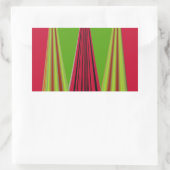 美しい赤黄色緑のフラクタルアートデザイン 長方形シール (バッグ)