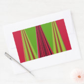 美しい赤黄色緑のフラクタルアートデザイン 長方形シール (封筒)