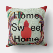 美しい赤、白、紫、緑のテクスチャカラー クッション (裏面)