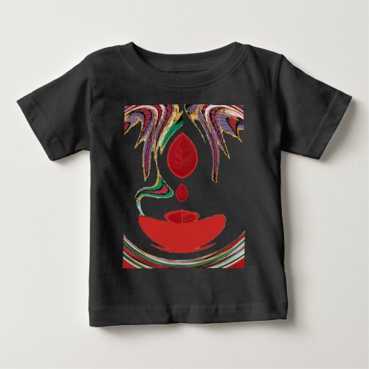 美しい赤、白、紫、緑のテクスチャカラー ベビーTシャツ (正面)