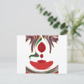 美しい赤、白、紫、緑のテクスチャカラー ポストカード (スタンド正面)