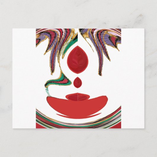 美しい赤、白、紫、緑のテクスチャカラー ポストカード (正面)