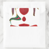 美しい赤、白、紫、緑のテクスチャカラー 長方形シール (バッグ)