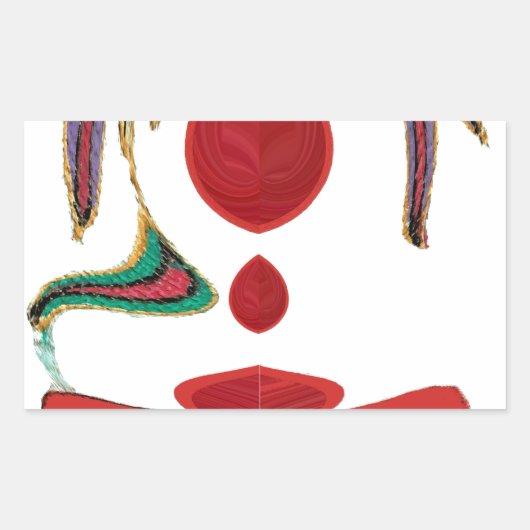 美しい赤、白、紫、緑のテクスチャカラー 長方形シール (正面)