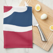 美しい赤、白、青のテクスチャカラー抽象芸術 キッチンタオル (四つ折り)