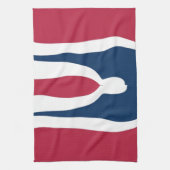 美しい赤、白、青のテクスチャカラー抽象芸術 キッチンタオル (縦)