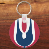 美しい赤、白、青のテクスチャカラー抽象芸術 キーホルダー (正面)