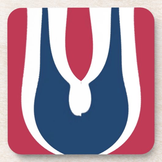 美しい赤、白、青のテクスチャカラー抽象芸術 コースター (正面)