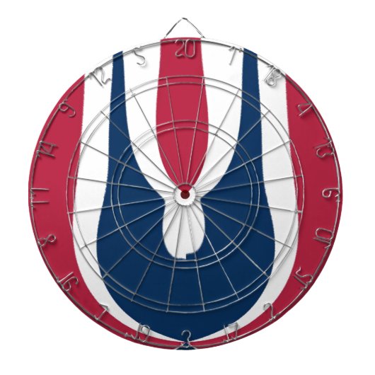 美しい赤、白、青のテクスチャカラー抽象芸術 ダーツボード (正面)