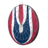 美しい赤、白、青のテクスチャカラー抽象芸術 ダーツボード (正面右)