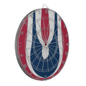 美しい赤、白、青のテクスチャカラー抽象芸術 ダーツボード (正面左)