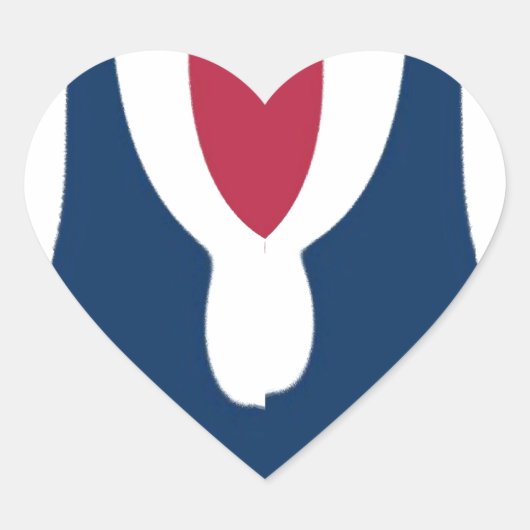 美しい赤、白、青のテクスチャカラー抽象芸術 ハートシール (正面)