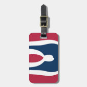 美しい赤、白、青のテクスチャカラー抽象芸術 ラゲッジタグ (正面縦)