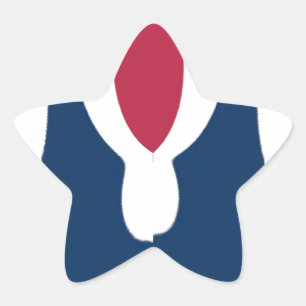 美しい赤、白、青のテクスチャカラー抽象芸術 星シール