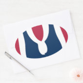 美しい赤、白、青のテクスチャカラー抽象芸術 楕円形シール (封筒)