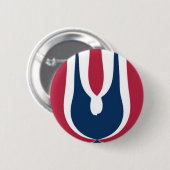 美しい赤、白、青のテクスチャカラー抽象芸術 缶バッジ (正面&裏面)