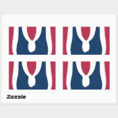 美しい赤、白、青のテクスチャカラー抽象芸術 長方形シール (シート)