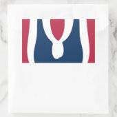 美しい赤、白、青のテクスチャカラー抽象芸術 長方形シール (バッグ)