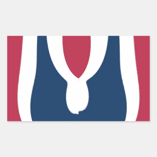 美しい赤、白、青のテクスチャカラー抽象芸術 長方形シール (正面)