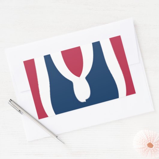 美しい赤、白、青のテクスチャカラー抽象芸術 長方形シール (封筒)