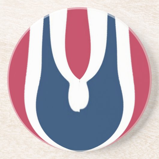 美しい赤、白、青のテクスチャ カラー アブストラクト コースター (正面)