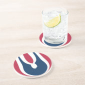 美しい赤、白、青のテクスチャ カラー アブストラクト コースター (側面)