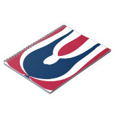 美しい赤、白、青のテクスチャ カラー アブストラクト ノートブック (左側)