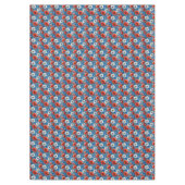 美しい赤/白/青の花 テーブルクロス (正面)