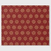 美しい赤/金ゴールドクリスマス ラッピングペーパー (フラット)