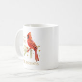 美しい赤（鳥）ショウジョウコウカンチョウクリスマスコーヒーマグ コーヒーマグカップ (正面左)
