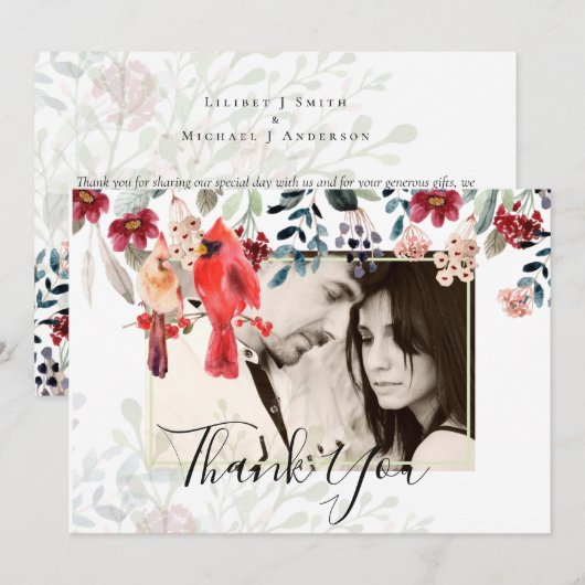 美しい赤(鳥)ショウジョウコウカンチョウ結婚の鳥 (正面/裏面)