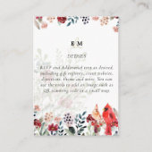 美しい赤（鳥）ショウジョウコウカンチョウ結婚の鳥 エンクロージャーカード (裏面)