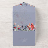 美しい赤（鳥）ショウジョウコウカンチョウ結婚の鳥 オールインワン招待状 (外側)