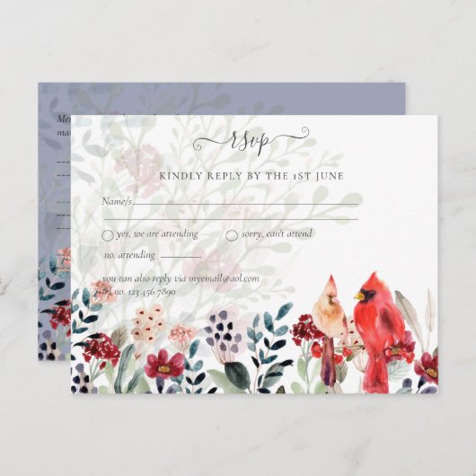 美しい赤（鳥）ショウジョウコウカンチョウ結婚の鳥 ポストカード (正面/裏面)