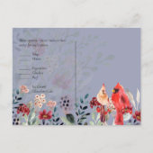 美しい赤（鳥）ショウジョウコウカンチョウ結婚の鳥 ポストカード (裏面)
