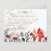 美しい赤（鳥）ショウジョウコウカンチョウ結婚の鳥 ポストカード (正面)