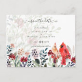 美しい赤（鳥）ショウジョウコウカンチョウ結婚の鳥 ポストカード (正面)