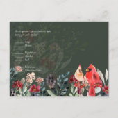 美しい赤（鳥）ショウジョウコウカンチョウ結婚の鳥 ポストカード (裏面)