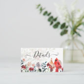 美しい赤（鳥）ショウジョウコウカンチョウ結婚の鳥 名刺 (スタンド正面)